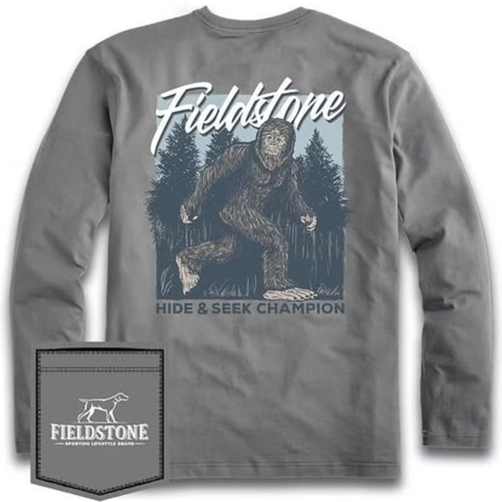 Fieldstone Gray Long Sleeve Tee With Sasquatch Print XL